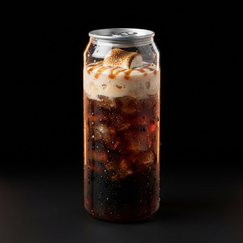 Campfire Cola — Coke (or Coke Zero) with toasted marshmallow, vanilla & caramel, a toasted marshmallow cold foam and a caramel drizzle.