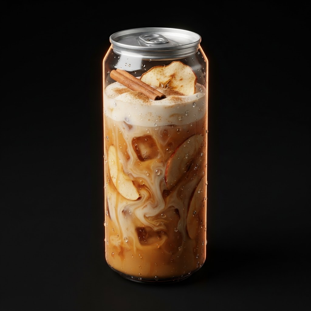 Caramel Apple Crisp — Chai with oat milk, caramel & cinnamon, apple butter, a brown sugar cinnamon cold foam and a ground cinnamon topper.